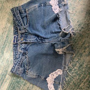 Wrangler Women's Jean Shorts with White Lace